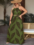 Conjunto com top e saia com fenda Regiane