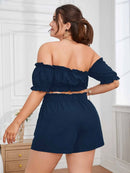 Conjunto Plus Size Casual com Babados e Cintura Franzida Renata