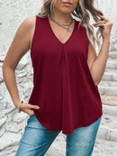 Blusa casual solta sem mangas Leap