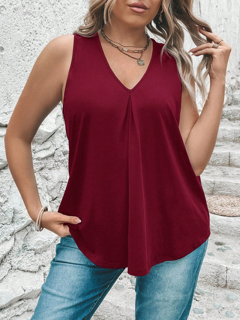 Blusa casual solta sem mangas Leap
