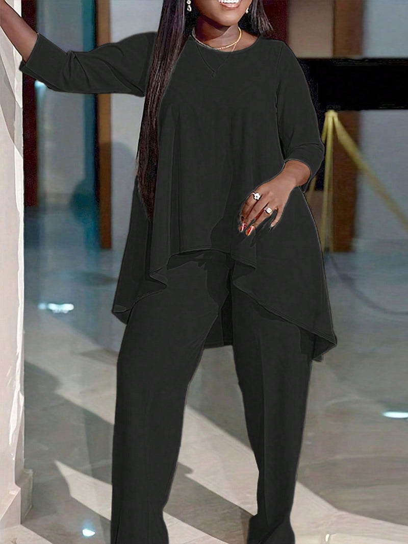 Conjunto Elegante Assimétrico Rubi