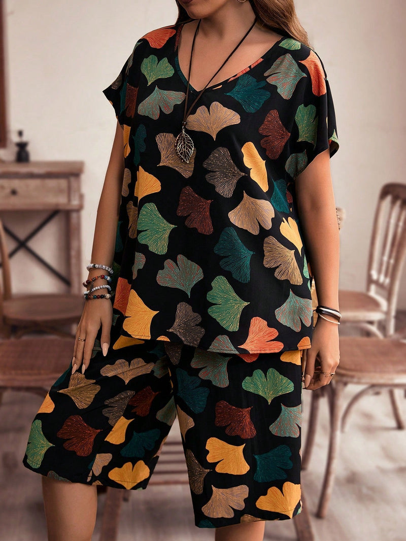 Conjunto estampado de bermuda Isabelly