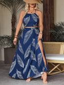 Conjunto com top e saia com fenda Regiane