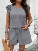 Conjunto Blusa de Manga Curta Xadrez e Short Mily