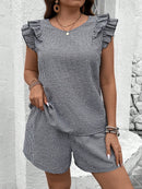 Conjunto Blusa de Manga Curta Xadrez e Short Mily