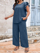 Conjunto blusa manga curta e calça Joannys