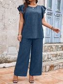 Conjunto blusa manga curta e calça Joannys