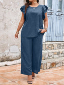 Conjunto blusa manga curta e calça Joannys