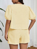 Conjunto Plus Size Listrado de Verão com Camisa e Shorts Beatriz