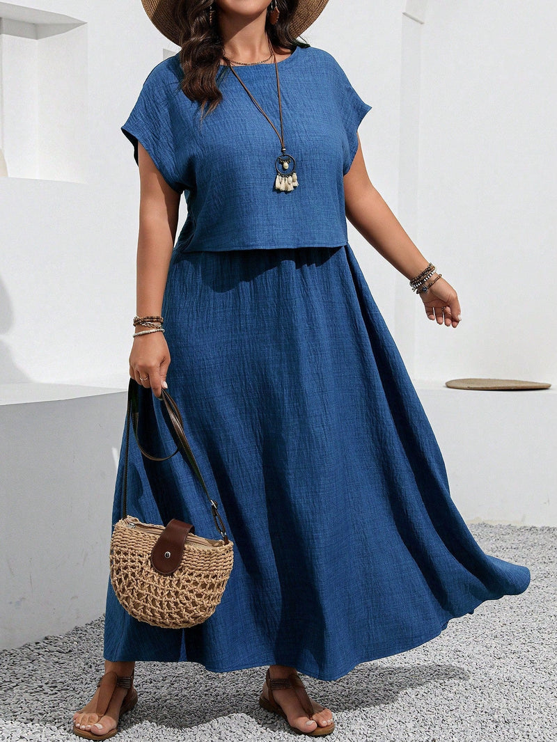 Conjunto Blusa e saia com decoração de bolso Rosana