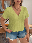 Blusa casual enrugada gola V Trina