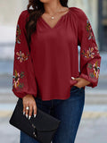 Camisa Feminina manga bordada Lourdes Plus Size