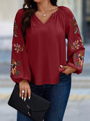 Camisa Feminina manga bordada Lourdes Plus Size