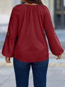 Camisa Feminina manga bordada Lourdes Plus Size