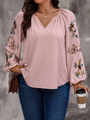 Camisa Feminina manga bordada Lourdes Plus Size