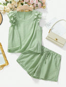 Conjunto Blusa de Manga Curta Xadrez e Short Mily