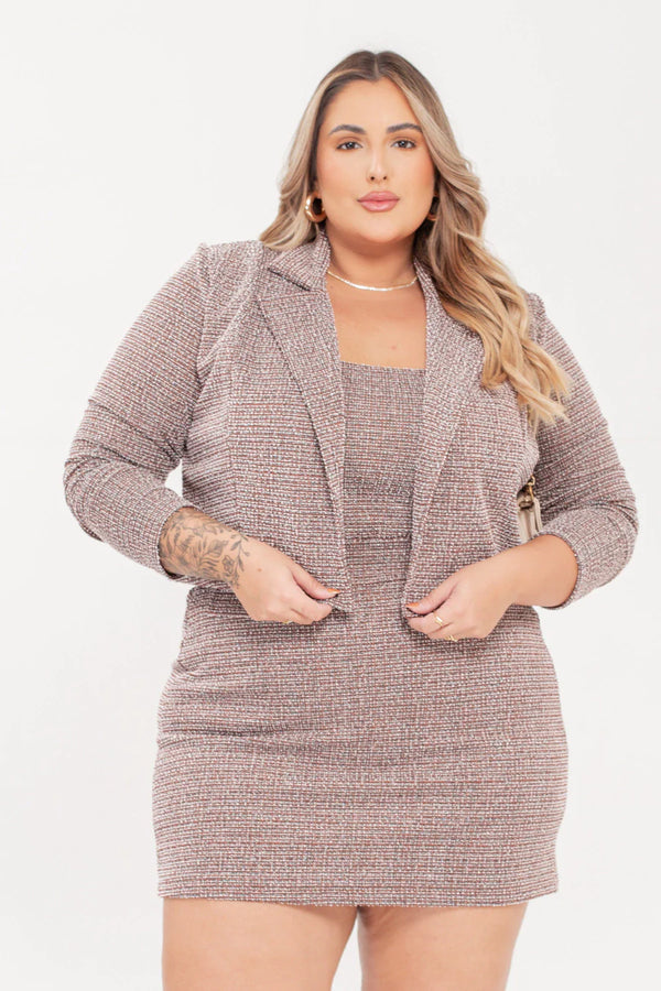 Blazer Feminino Stella Tweed Plus Size
