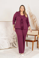 Blazer Plus Size Alfaiataria Stel Cereja