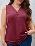Blusa Feminina sem manga gola V Yoli. Plus Size