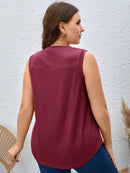 Blusa Feminina sem manga gola V Yoli. Plus Size