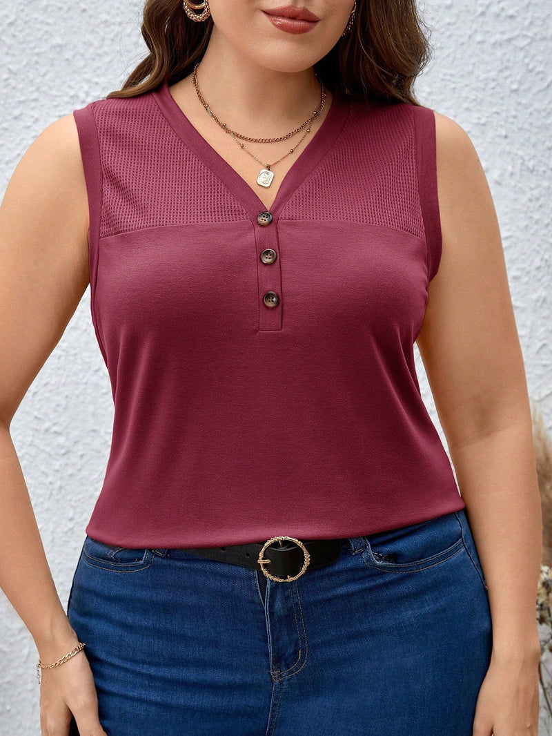 Blusa Feminina sem manga gola V Yoli. Plus Size