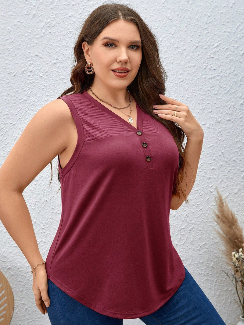 Blusa Feminina sem manga gola V Yoli. Plus Size