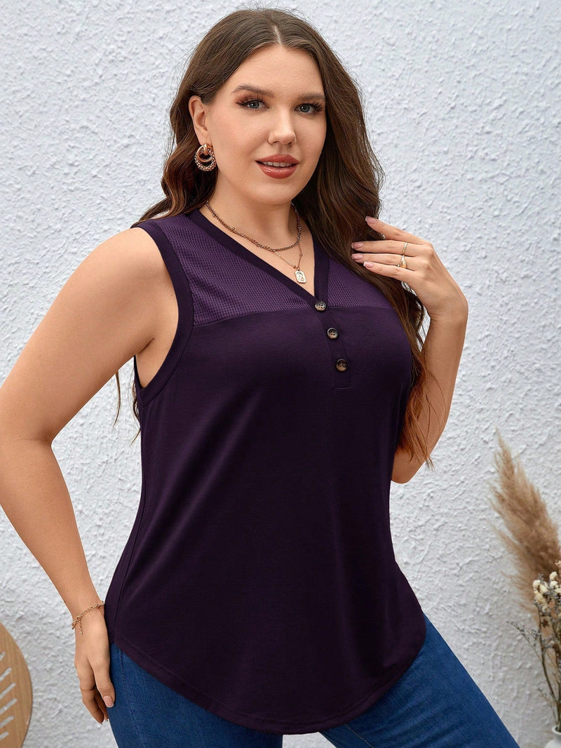 Blusa Feminina sem manga gola V Yoli. Plus Size