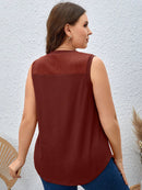 Blusa Feminina sem manga gola V Yoli. Plus Size