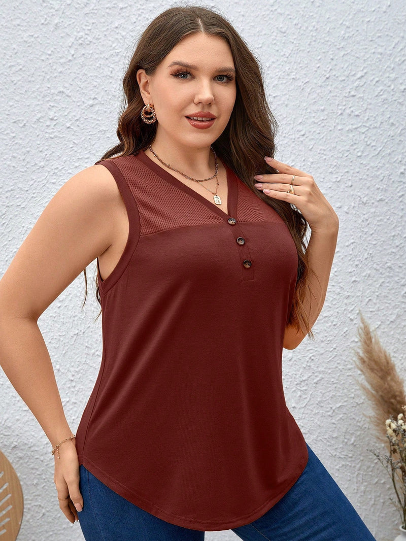 Blusa Feminina sem manga gola V Yoli. Plus Size