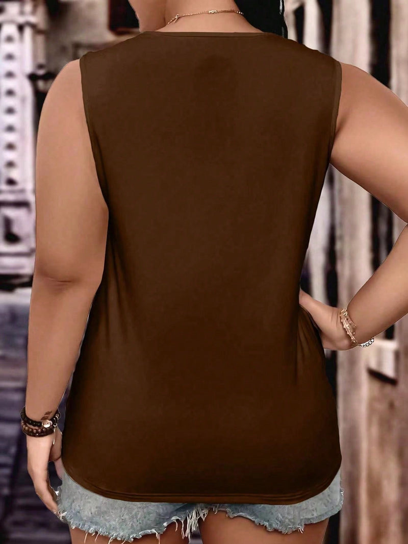 Blusa sem manga e gola V Talita