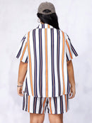 Conjunto com Gola Redonda Listrado Sthé