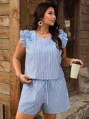 Conjunto Blusa de Manga Curta Xadrez e Short Mily