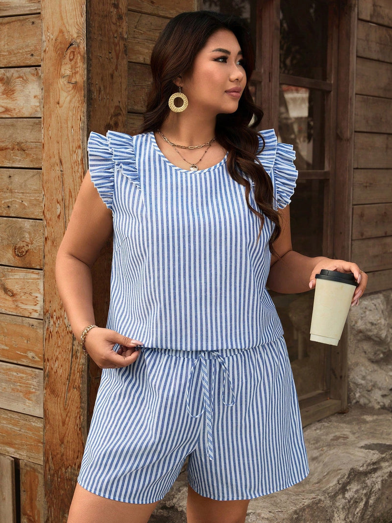 Conjunto Blusa de Manga Curta Xadrez e Short Mily