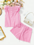 Conjunto Blusa de Manga Curta Xadrez e Short Mily