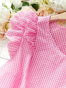 Conjunto Blusa de Manga Curta Xadrez e Short Mily