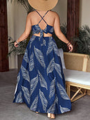 Conjunto com top e saia com fenda Regiane