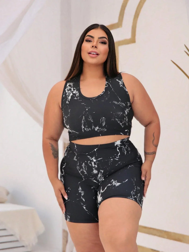 Conjunto Academia Fitness Tye-die Plus Size