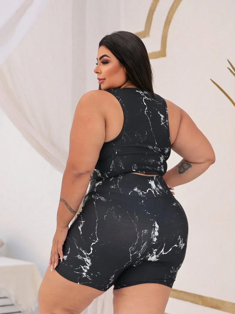 Conjunto Academia Fitness Tye-die Plus Size