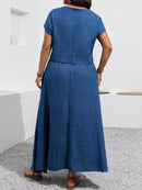 Conjunto Blusa e saia com decoração de bolso Rosana