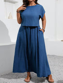 Conjunto Blusa e saia com decoração de bolso Rosana