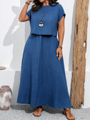 Conjunto Blusa e saia com decoração de bolso Rosana