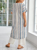 Conjunto com blusa estampada assimétrica Flavia