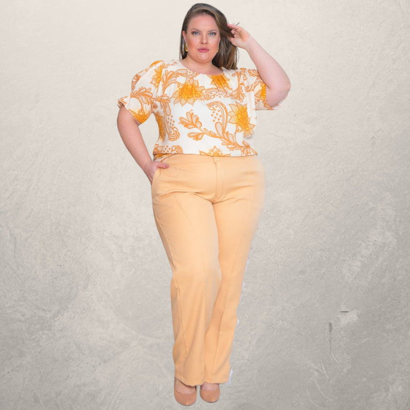 Blusa Em Viscolinho Plus Size