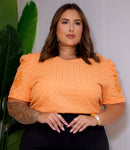 Blusa Feminina Plus Size Bordada Manu Ellas Modas Curta