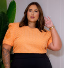 Blusa Feminina Plus Size Bordada Manu Ellas Modas Curta