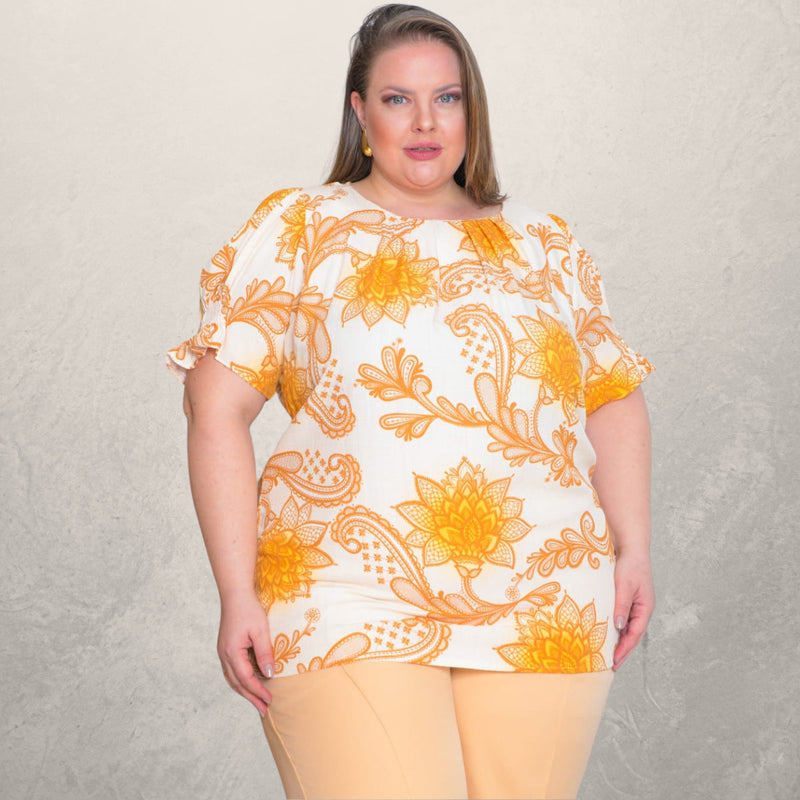 Blusa Em Viscolinho Plus Size
