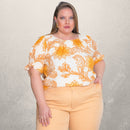 Blusa Em Viscolinho Plus Size