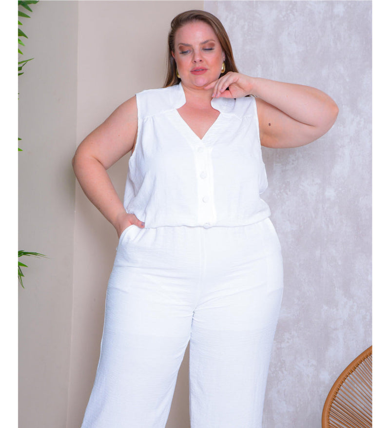 Macacão Longo Regata  Duna Acinturado