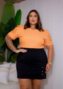 Blusa Feminina Plus Size Bordada Manu Ellas Modas Curta