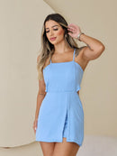 Macaquinho Feminino Social De Alfaiataria Short Saia C/ Bojo